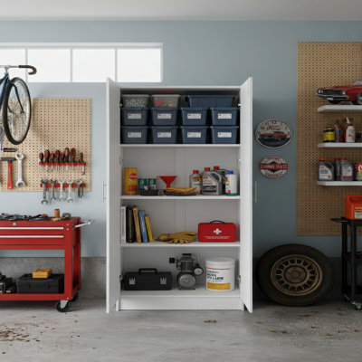 White Multi-Purpose Utility Storage Cabinet