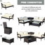 Mobilier de patio 4 pièces avec rangement et canapé modulaire brun 4 pièces