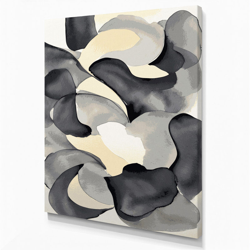 Abstract Watercolor 2 Grey Canvas Wall Art, 18" H x 12" W
