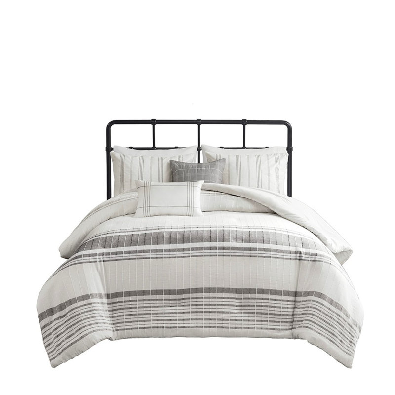 Ensemble de couette élégant en jacquard 100% coton avec attrait campagnard
