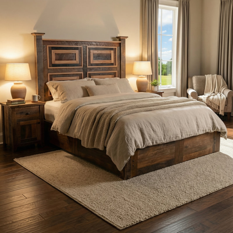 Fireside Lodge Barnwood Colonial Potomac Platform Bed - King, King