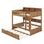 Space-Saving Bunk Bed Frame Featuring Integrated Pull-Out Trundle-871359243