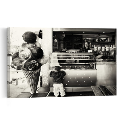Childhood Ice Cream Wonder Contemporary Summer Wall Art Print 1 Piece Wrapped Canvas Wall Art