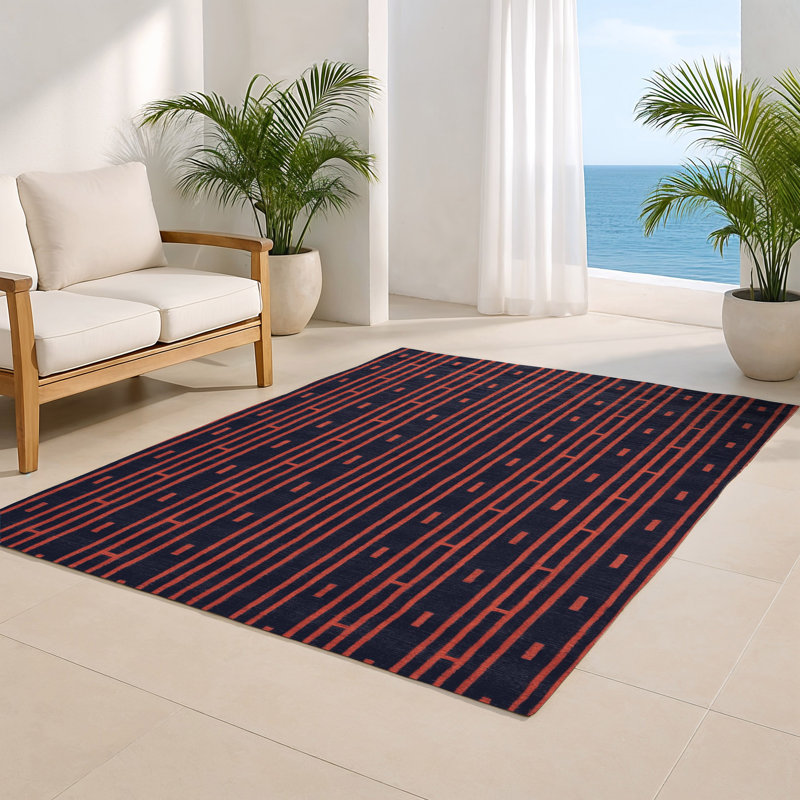 Trellis Purple Indoor and Outdoor Area Rug, Rectangle 8' x 10'