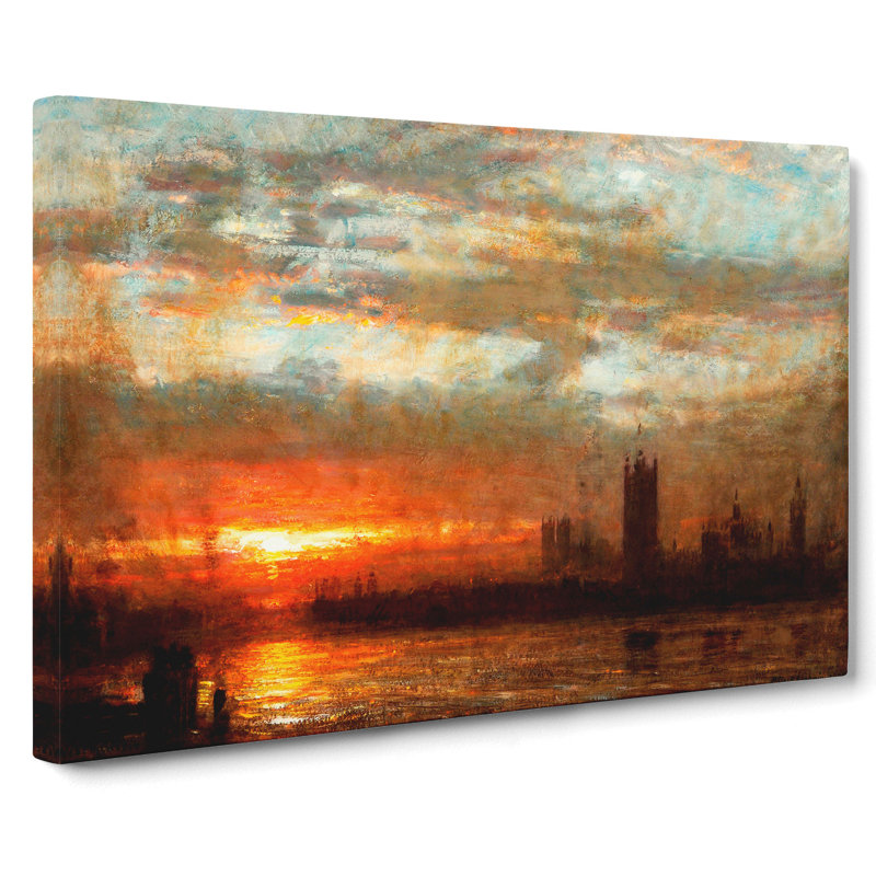 Westminster Sunset by Joseph Mallord William Turner - Wrapped Canvas, 50cm H x 76cm W x 3cm D