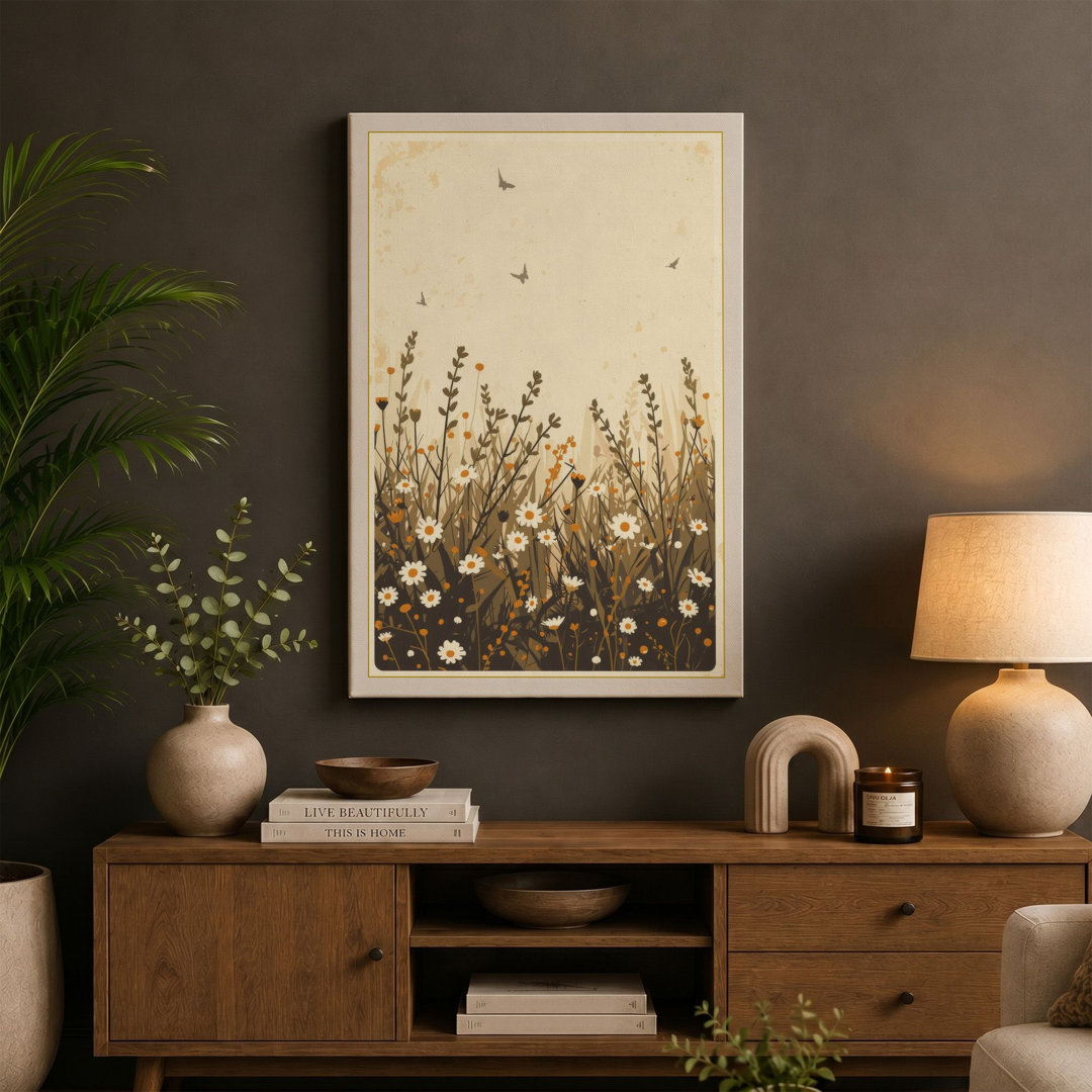 Meadow in Bloom Botanical - Wrapped Canvas