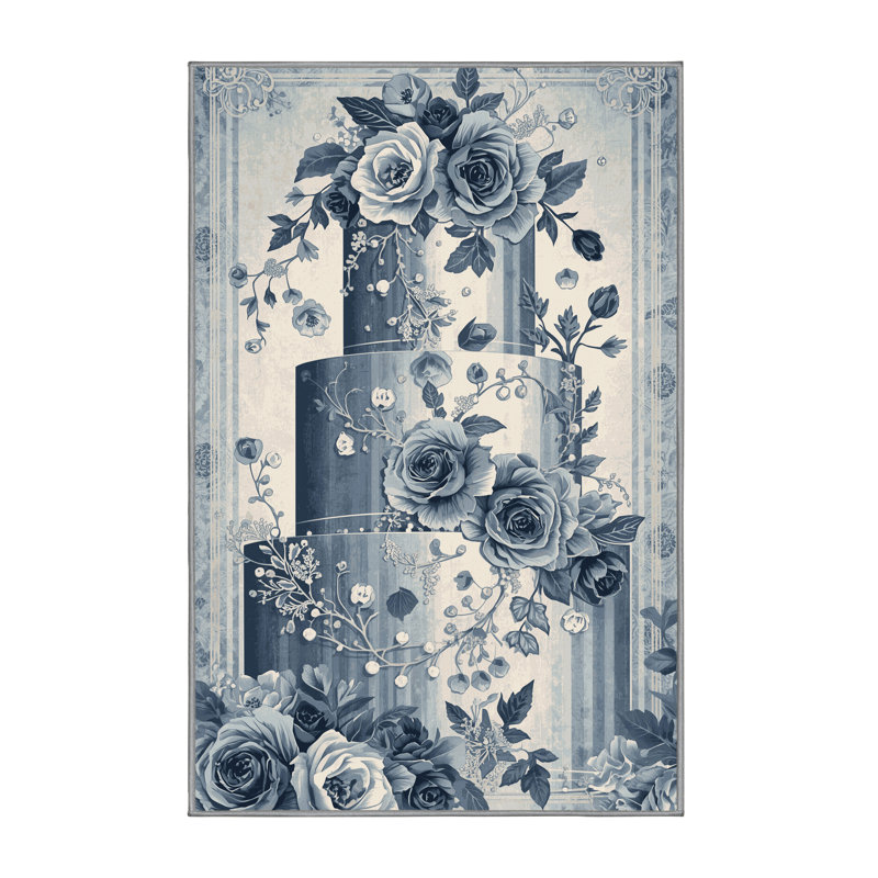 Tapis floral luxueux et lavable à la machine Higgins, 4 x 6