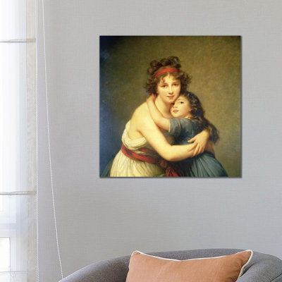 In Zoom Detail, Madame Vigee-Lebrun and Her Daughter, Jeanne-Lucie-Louise, 1789 1 Piece Wrapped Canvas Painting
