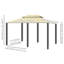 Pavillon de jardin 10 'x 13', abri de jardin avec auvent avec rideaux, toit ventilé, structure en acier toutes saisons, pour jardin, pelouse, cour et terrasse, blanc crème