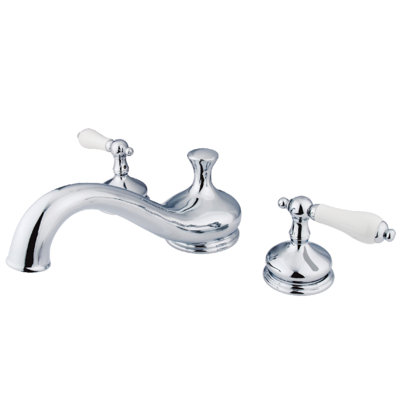 Kingston Brass Heritage Two-Handle 3-Hole Deck Mount Roman Tub Faucet
