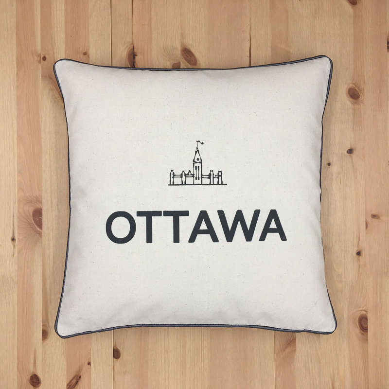 Housse de coussin carrée O Canada Cities, Ottawa