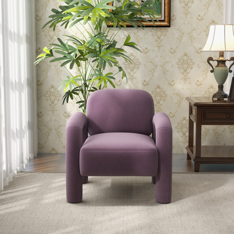 Fauteuil Iryanna, Velours mauve, 1