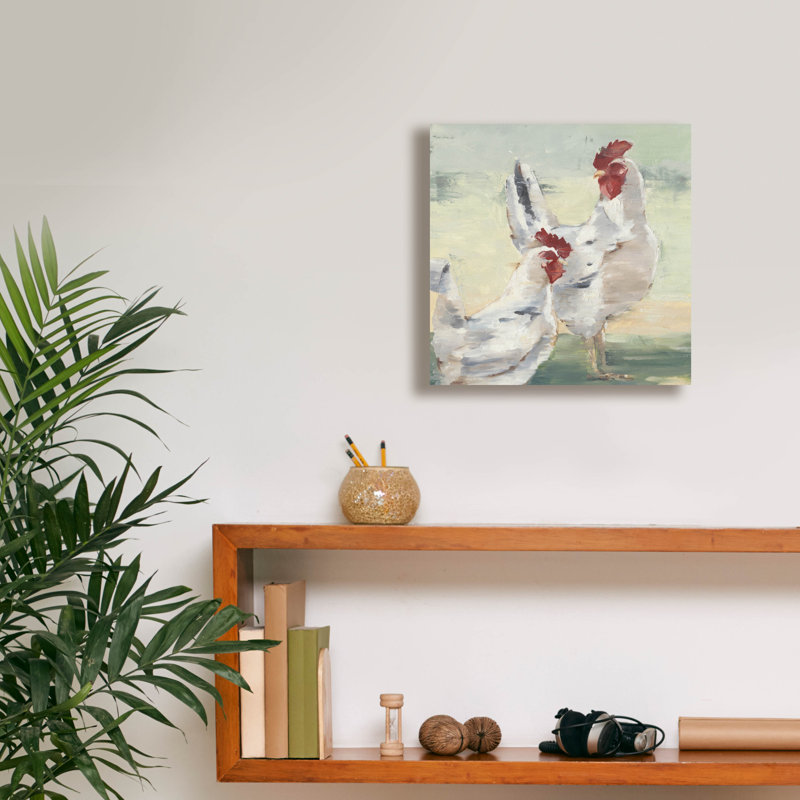«Chicken Run» par Ethan Harper, art mural sur toile, H 12 po x l 12 po x P 0,75 po