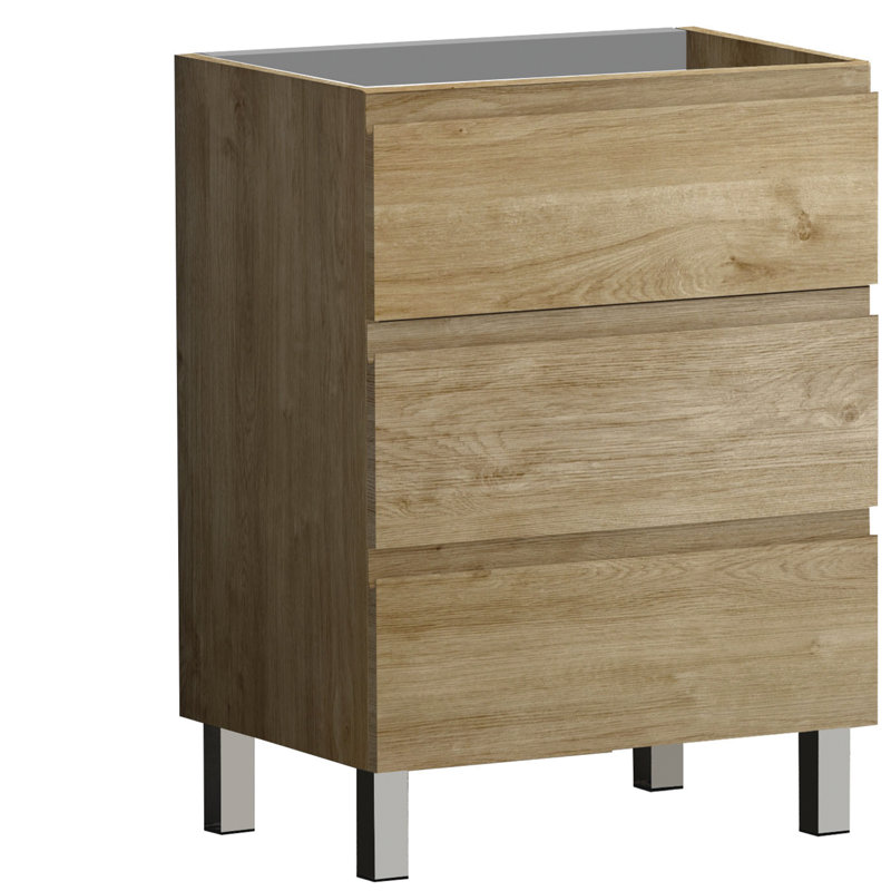 Base de meuble-lavabo mural simple 28 po Costa, Chêne