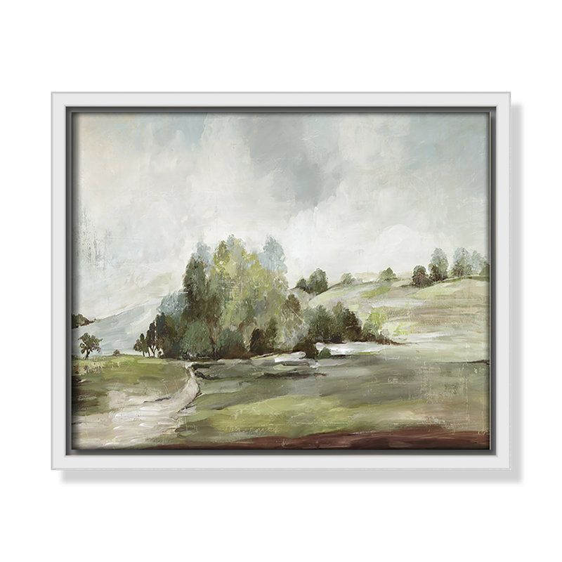 Concorde Green Country Road by Allison Pearce - Floater Frame Print on Canvas, 9.5" H x 11.5" W, White