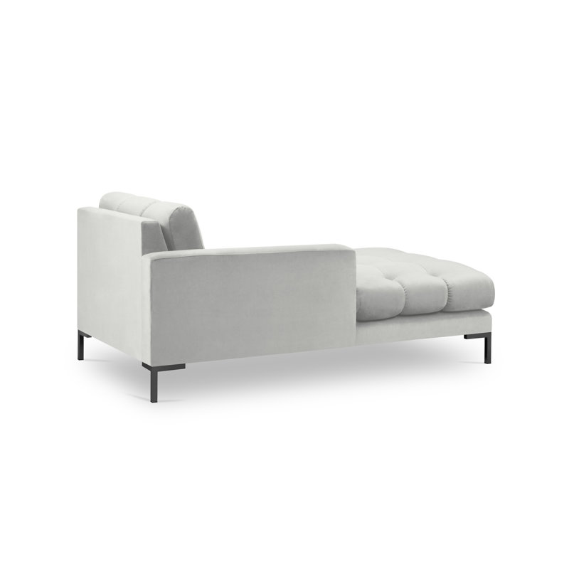 Adoraim Upholstered Chaise Lounge, Left-Arm Chaise, Silver, Black