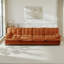 Canapé 138 pouces 4 places Cloud - Chenille, assise profonde, coussin en treillis - Orange