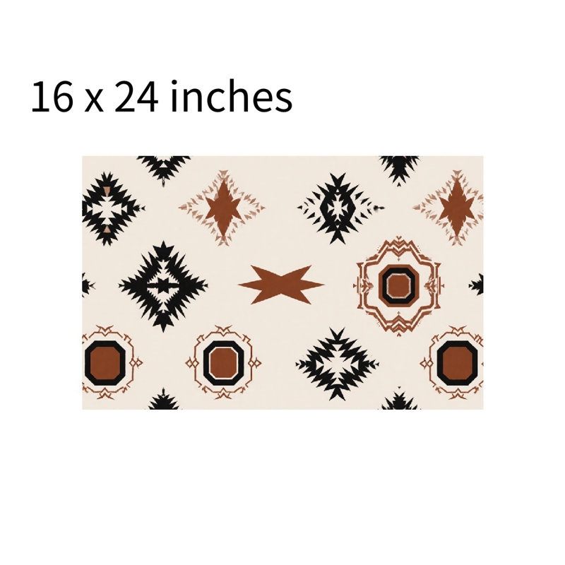 Geometric Snowflake Pattern Bath Rug For Bathroom, 16L X 24W