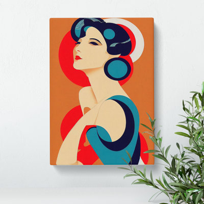 Woman Art Deco No.3 - Wrapped Canvas