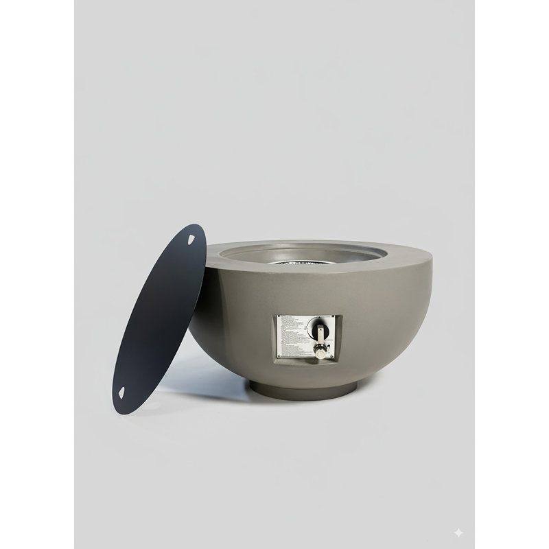 Foyer extérieur de 28 pouces en acier gris pour terrasse et cour arrière