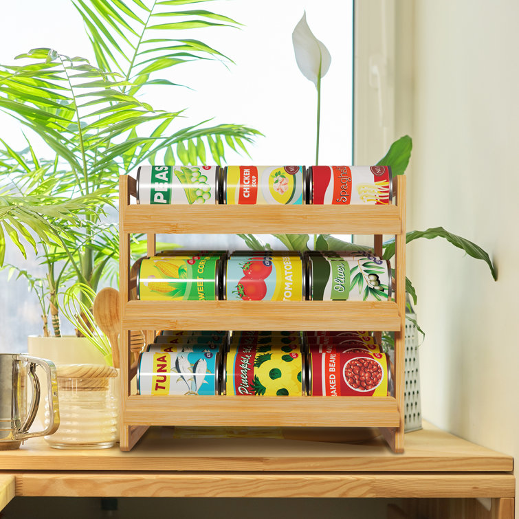 Latitude Run® Bamboo Can Rack Organizer, 3 Tier Stackable Can Storage Rack  with Label Sticker and Marker Pen & Reviews