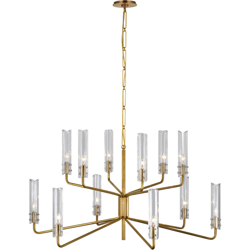 AERIN Casoria Large Two-Tier Chandelier, Antique Brass