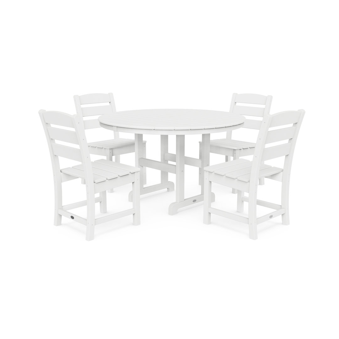 Lakeside 5-Piece Round Farmhouse Side Chair Dining Set (Set of 5) POLYWOOD®