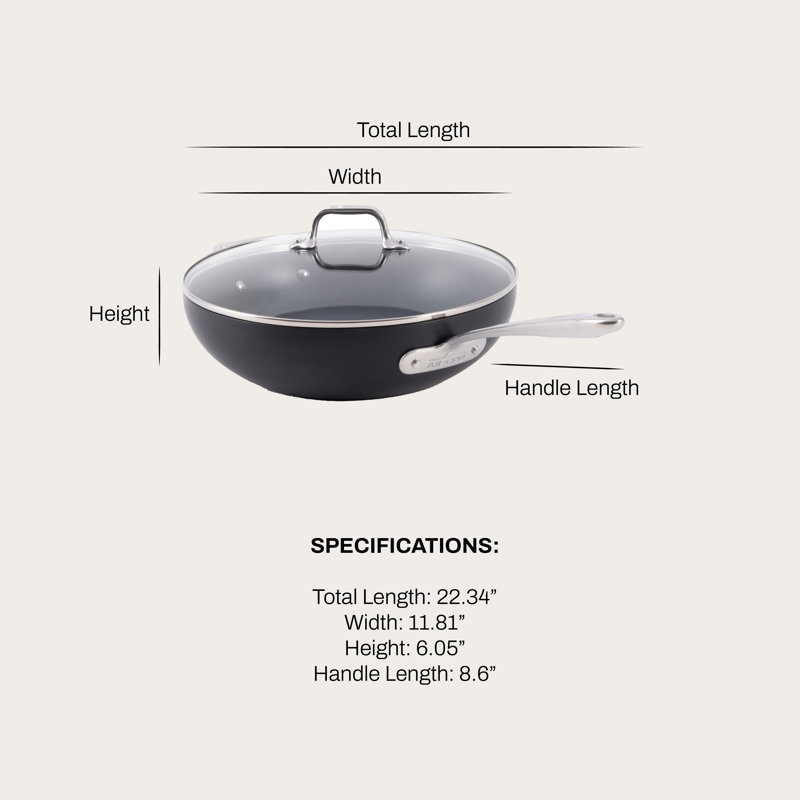 Batterie de cuisine All-Clad HA1 Expert, casserole de chef antiadhésive avec couvercle, 12 po