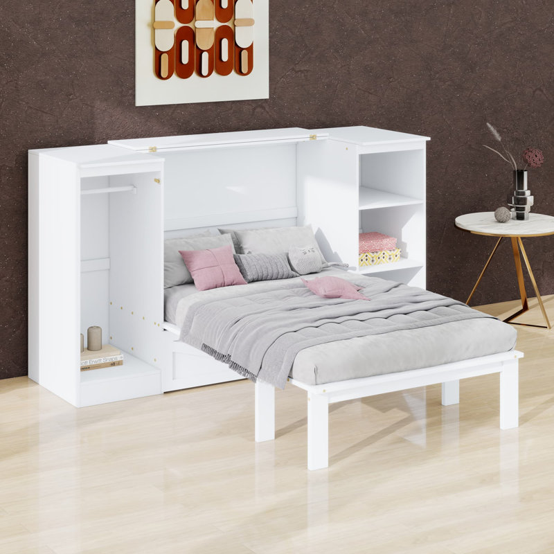 Lit escamotable avec tablettes et garde-robe Murphy