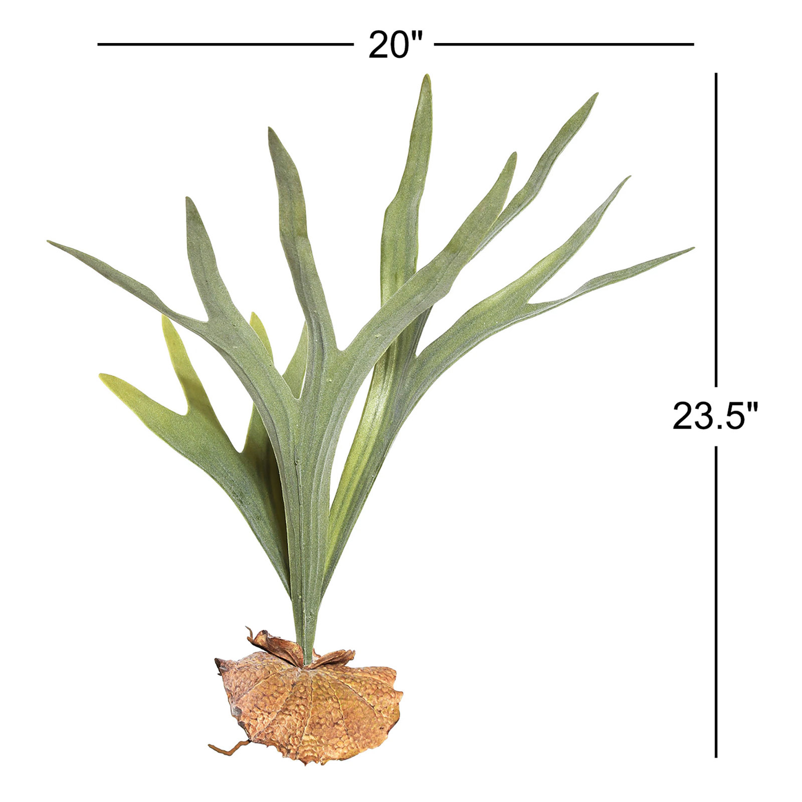 Artificial Staghorn Fern, 23.5" H x 20" W x 20" D