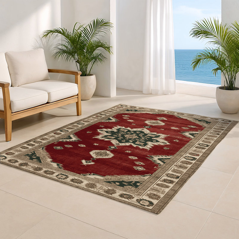 Tapis intérieur et extérieur brun Overdyed, Rectangle 4pi x 6 pi