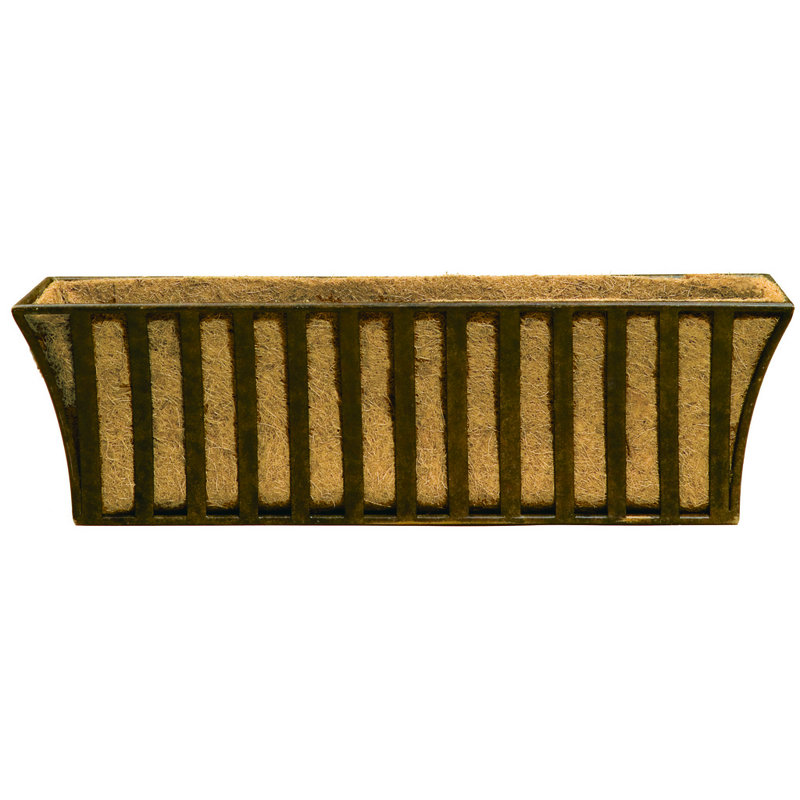 Riggle Handmade Metal Railing Planter, 9" H x 30" W x 8" D, Rusty bronze