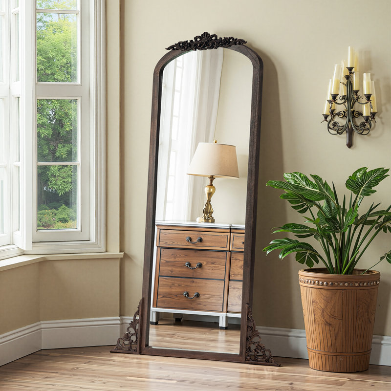 Miroir d'appoint mural Alexiyah, 64" x 21", Gris anthracite