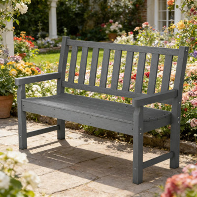 Banc de parc, banc de véranda pour 2 personnes, banc d'extérieur, siège courbé