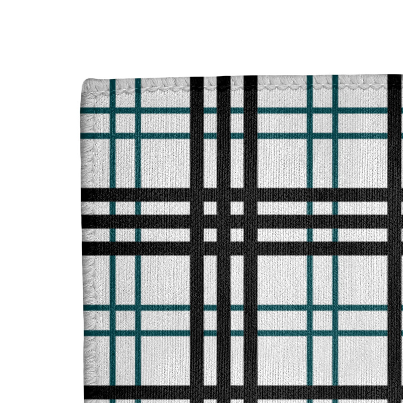 Tapis noir / blanc à carreaux, Tapis de couloir 2 pi 6 po x 8 pi