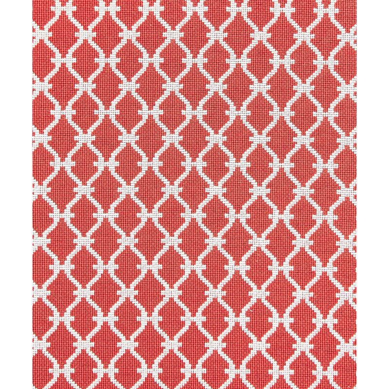 Tissu à treillis Oriana, Coquelicot