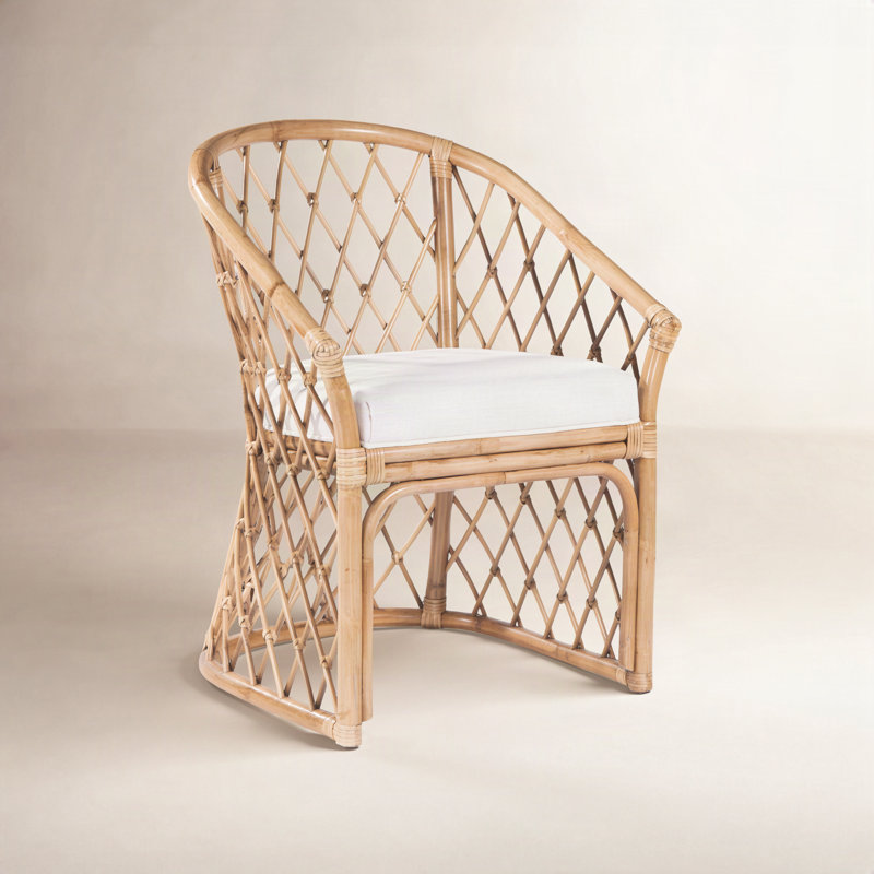 Raleigh Dining Armchair, White Performance Fabric; 0851-94, Honey