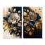 «Black and Gold Camellia Bouquet I», 2 pièces sur toile-862908137-862908139