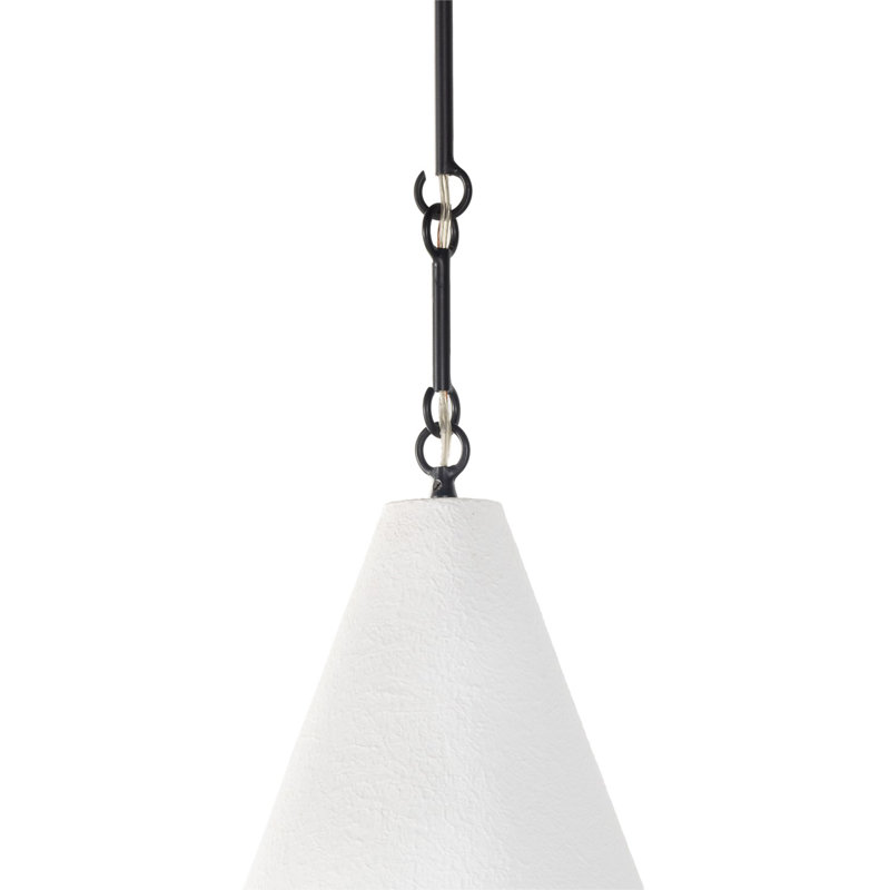 Grazia 1 - Light Pendant, Matte White Plaster/Antiqued Iron