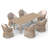 7-piece Alfresco Dining Set With Solid Wood Table And 6 Steel Frame Armchairs