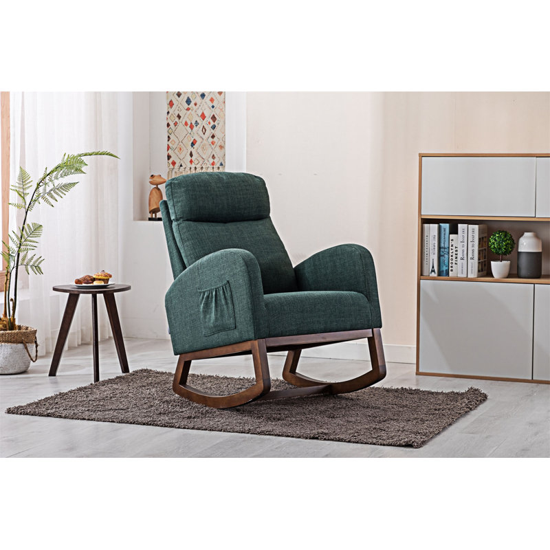 Chaise d'appoint Rocking Chair, Lin émeraude