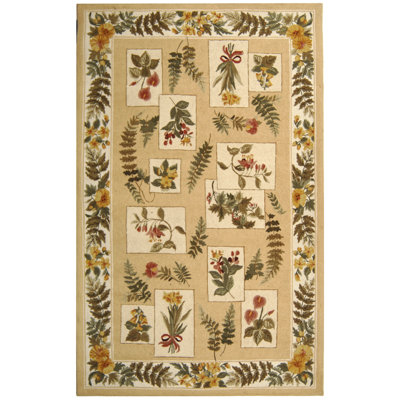 Tapis floral en laine crocheté à la main Chelsea