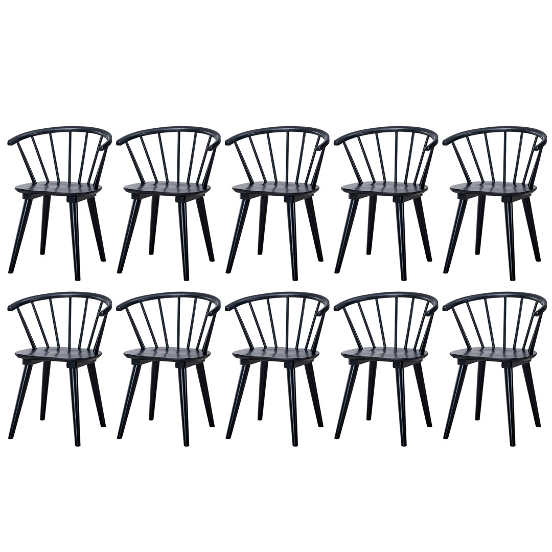 21.7" Contemporary Black Windsor Style Spindle Back Dining Chair Corrigan Studio®