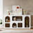 59" White Console Table, Modern Entryway Table with 6 Cube Storage Organizer