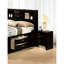 Table de chevet classique en bois d'ingénierie noir, 2 tiroirs, tiroir supérieur doublé de feutre, plateau coulissant, table de chevet profonde de style contemporain de 25,5 pouces, bois massif, poignées ovales en nickel, assemblage simple,-1935775895