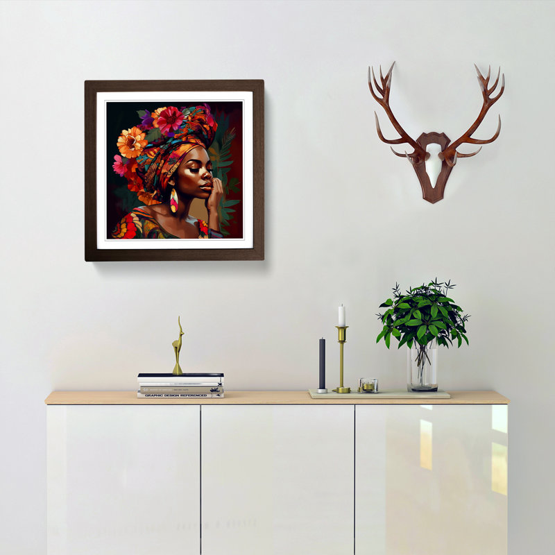 Single Picture Frame Print on Wood, Walnut