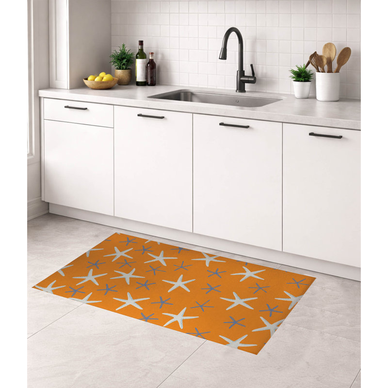 Tapis de cuisine Starfish, Rectangle 5 pi x 7 pi, Orange