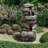 Kentworth 39" Outdoor Faux Stone 4-Tier Fountain with LED Lights