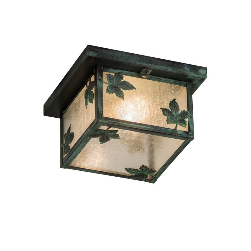 1 - Light Flush Mount, Verdigris, Beige