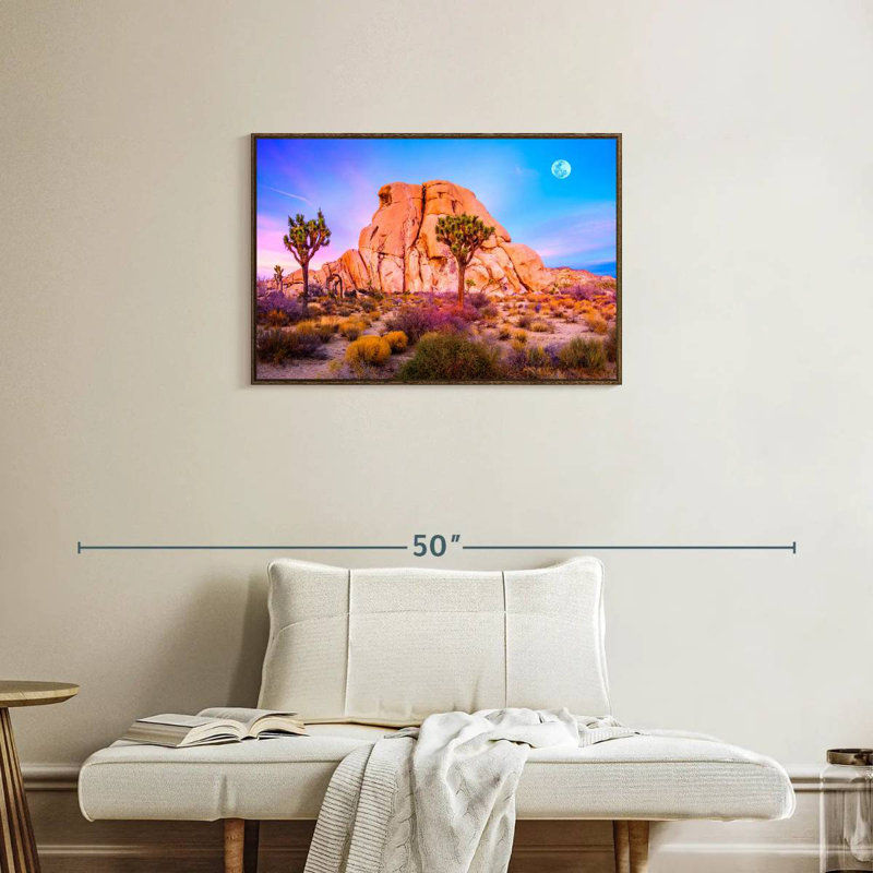 Joshua Tree National Park, 31 po x 21 po, Cadre flottant noyer